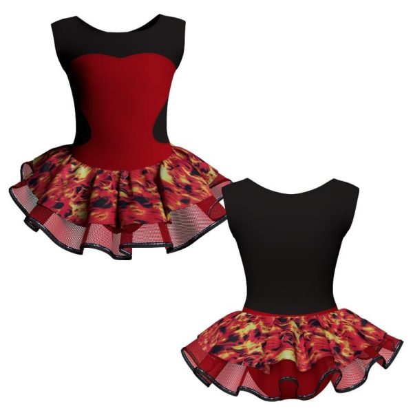 tutu danza senza maniche con copritulle fantasy tuc1001ss