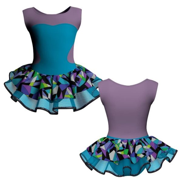 tutu danza senza maniche con copritulle fantasy tuc1001ss45