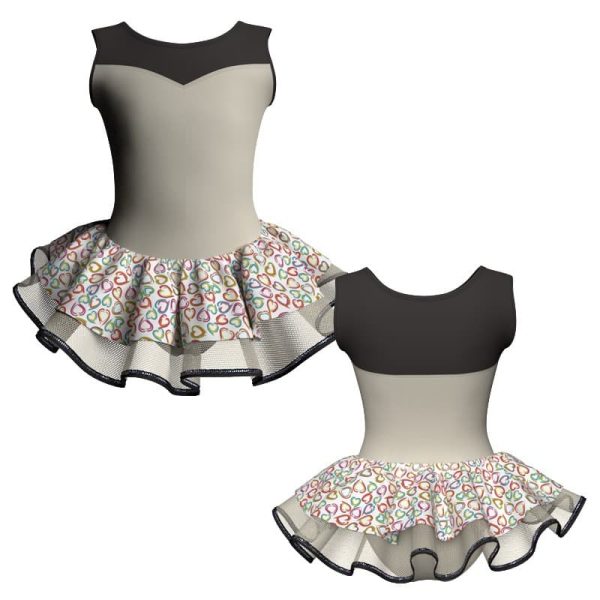 tutu danza senza maniche con copritulle fantasy tuc1019t45