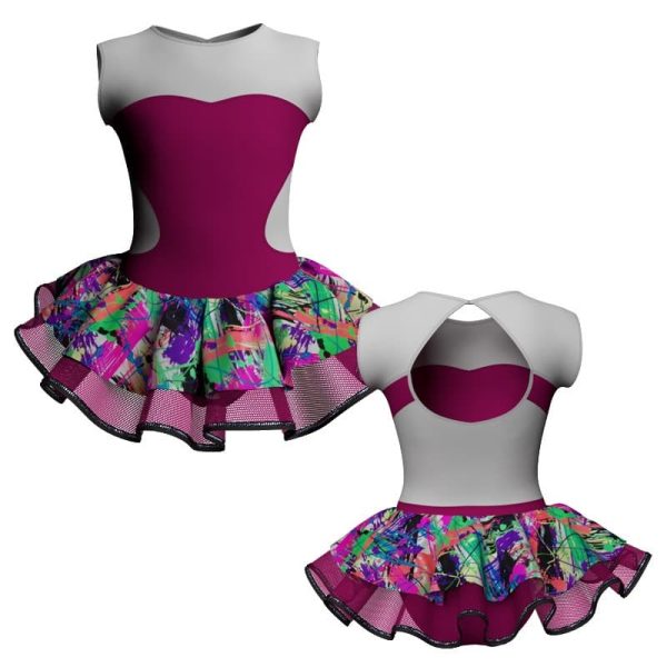 tutu danza senza maniche con copritulle fantasy tuc110ss67