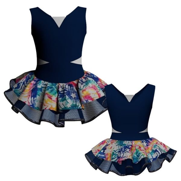 tutu danza senza maniche con copritulle fantasy tuc115sst