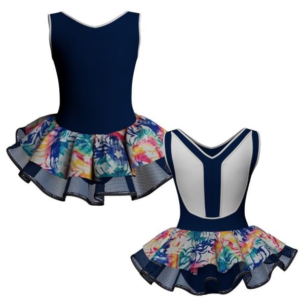 tutu danza senza maniche con copritulle fantasy tuc206