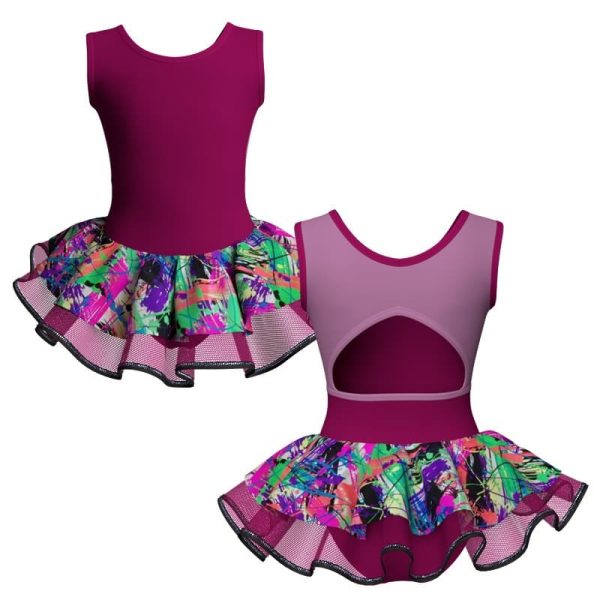 tutu danza senza maniche con copritulle fantasy tuc22367