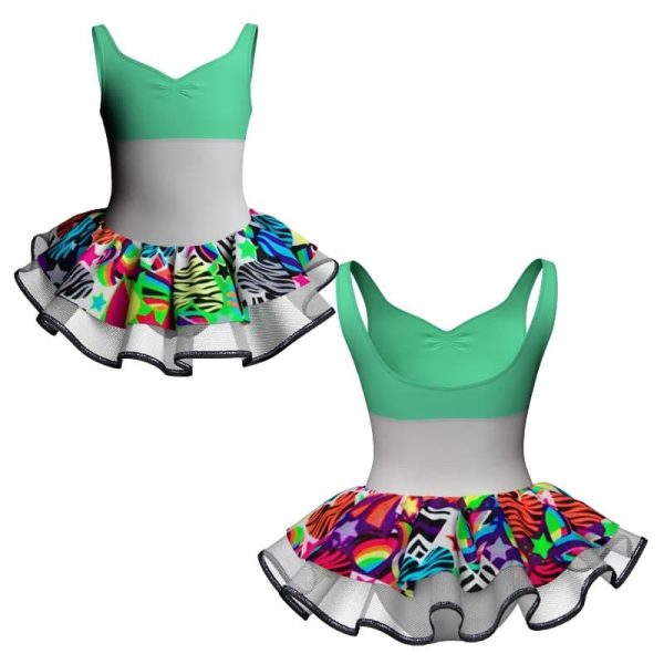 tutu danza senza maniche con copritulle fantasy tuc23945