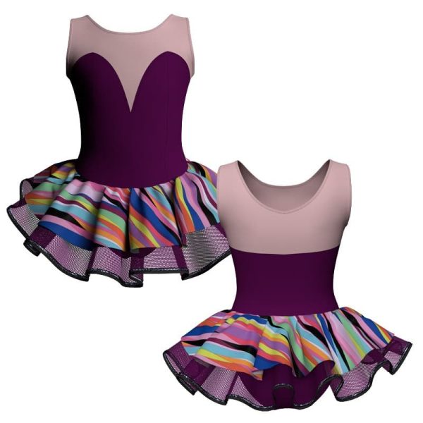 tutu danza senza maniche con copritulle fantasy tuc281945