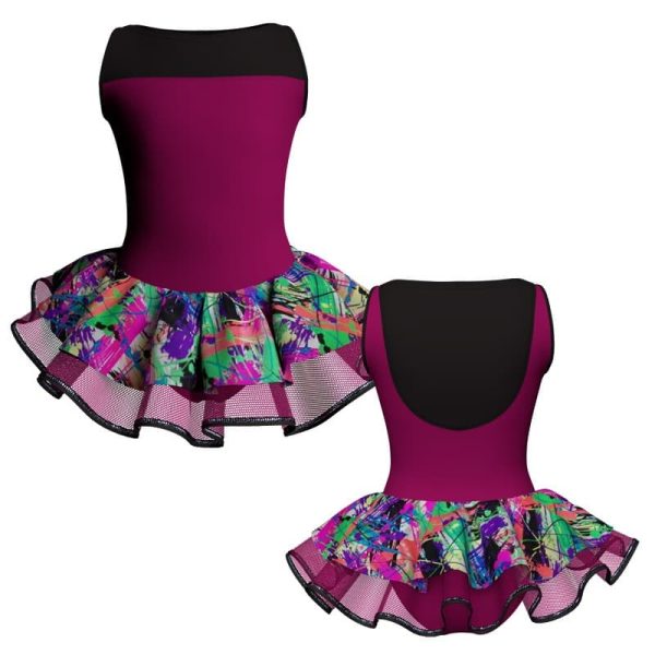 tutu danza senza maniche con copritulle fantasy tuc301256