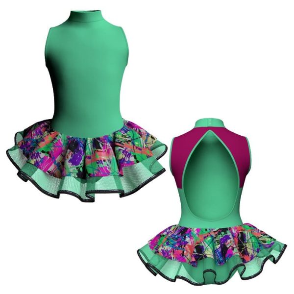 tutu danza senza maniche con copritulle fantasy tuc510t45