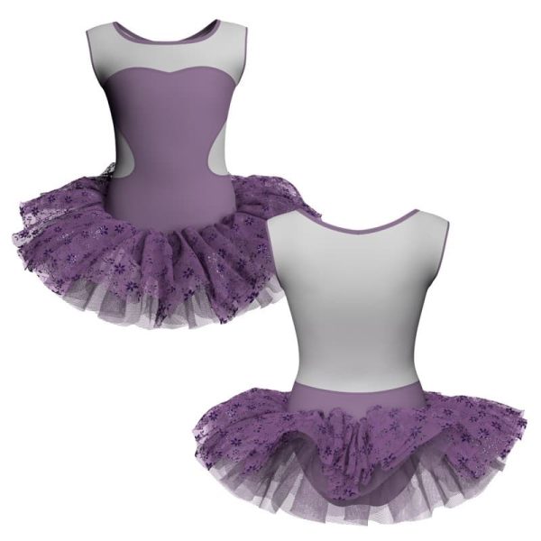 tutu danza senza maniche con copritulle tua1001ss