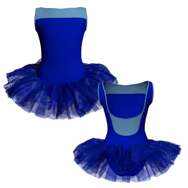 tutu danza senza maniche con copritulle tua1002