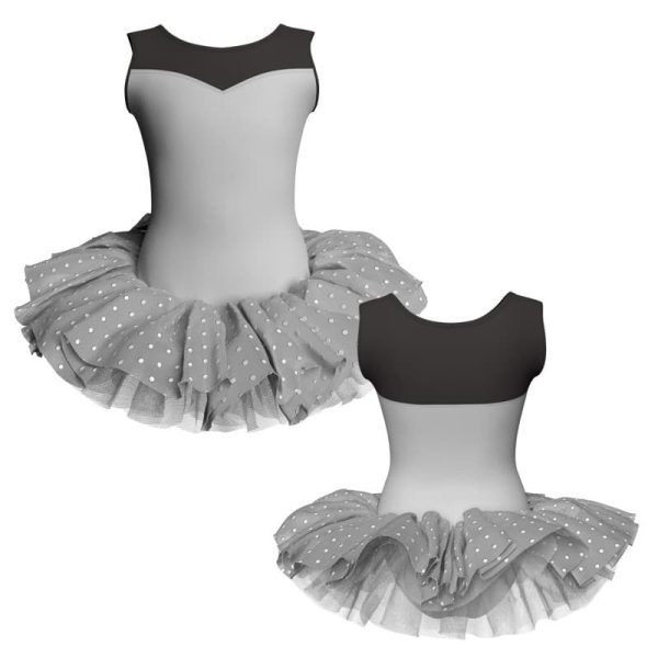 tutu danza senza maniche con copritulle tua1019t3