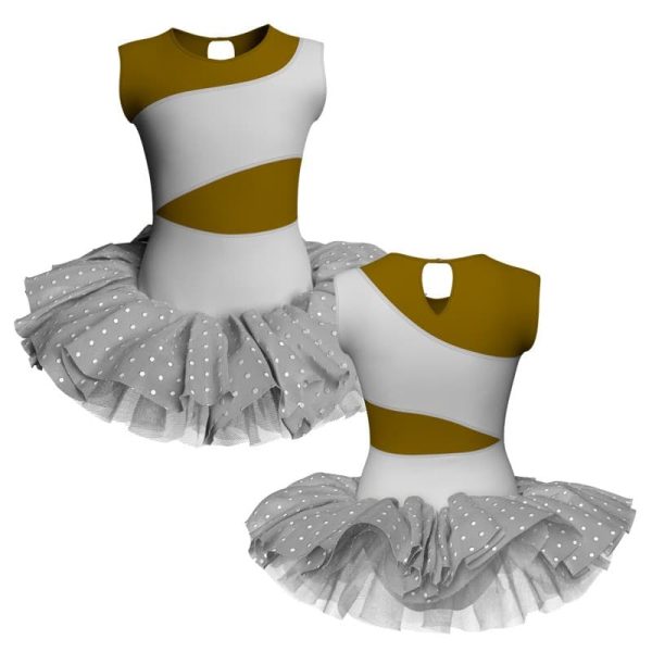 tutu danza senza maniche con copritulle tua108sst