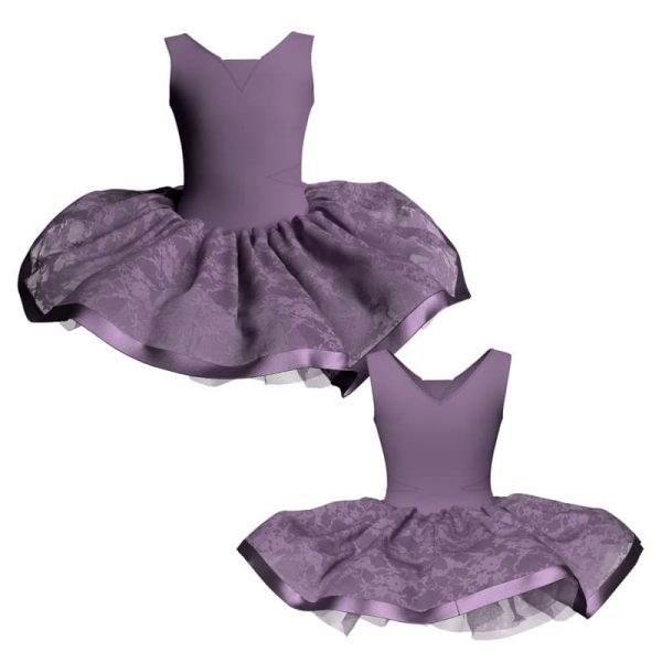 tutu danza senza maniche con inserto e copritulle in pizzo tui115sst66