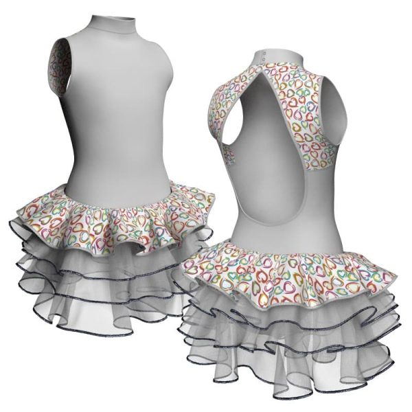 tutu danza senza maniche con inserto fantasia tuz510t22