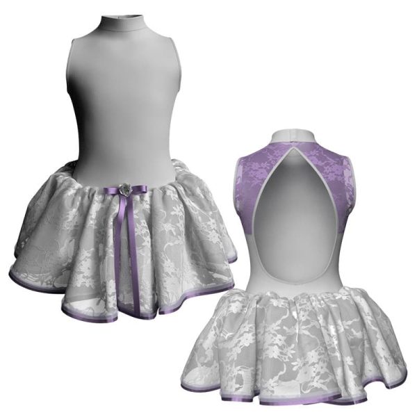 tutu danza senza maniche con inserto in rete o pizzo tup510t