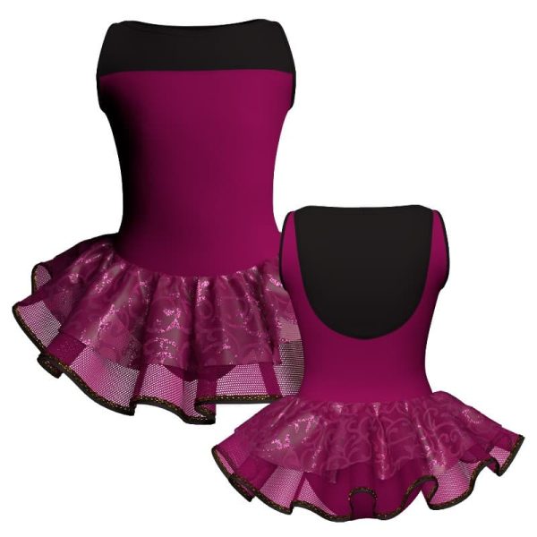 tutu danza senza maniche con inserto sk1001lcs3012