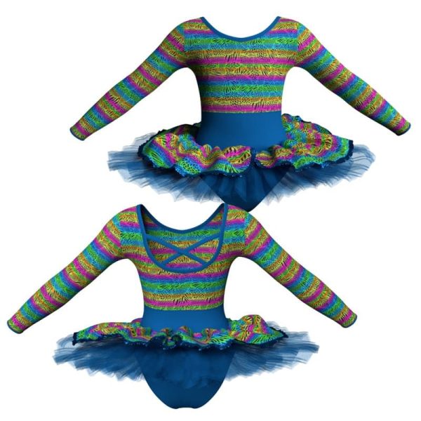 tutu maniche lunghe con inserto in lycra stampata tud228