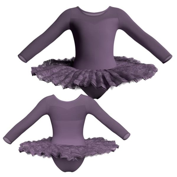 tutu maniche lunghe con inserto in rete o pizzo tuo10192222