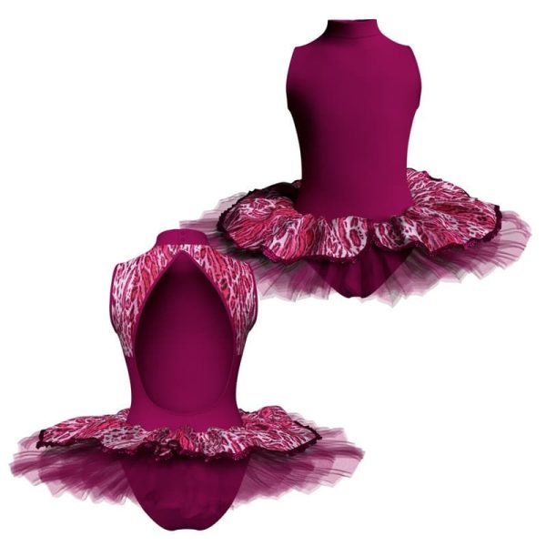 tutu senza maniche con inserto in lycra stampata tud510t