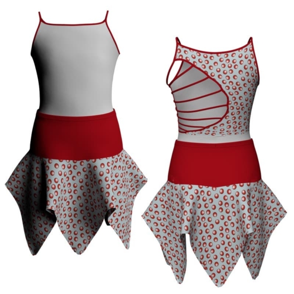 vestito danza bretelle con inserto in lycra stampata vek1091