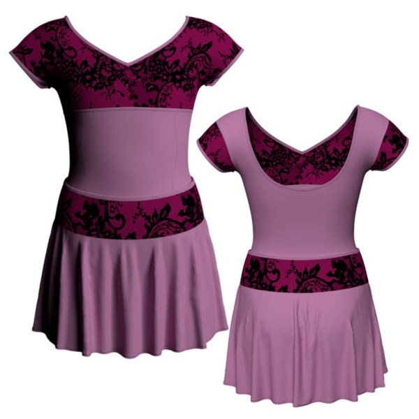 vestito danza maniche aletta con inserto belen pro vec5011