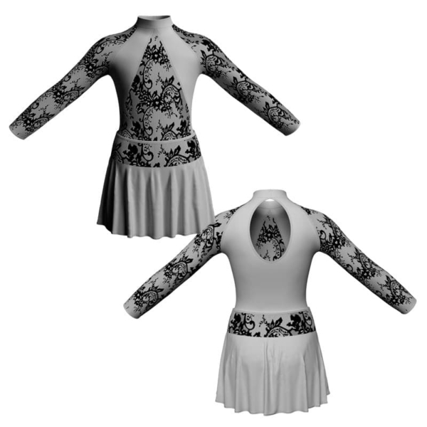 vestito danza maniche lunghe con inserto belen pro vec119