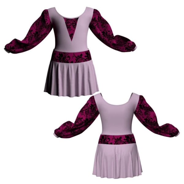 vestito danza maniche lunghe con inserto belen pro vec26331