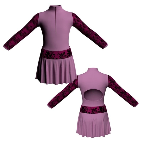 vestito danza maniche lunghe con inserto belen pro vec3095t