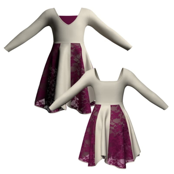 vestito danza maniche lunghe con inserto veo2532