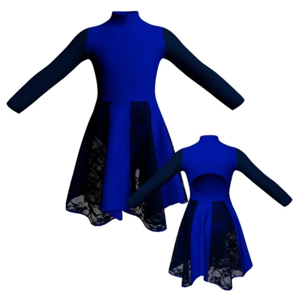 vestito danza maniche lunghe con inserto veo3095t