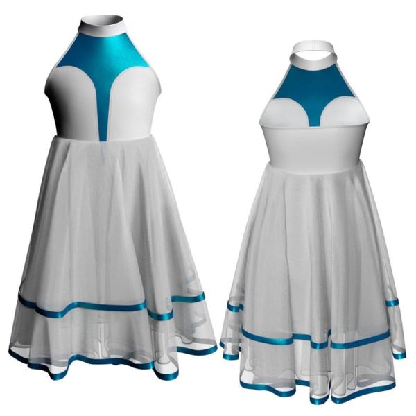 vestito danza scollo americana con inserto in lurex yur118