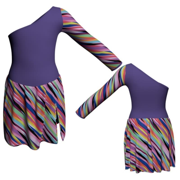 vestito danza senza maniche con inserto fantasia yug999t