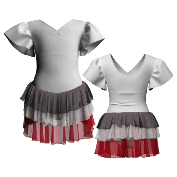 costume balletto con inserto e maniche a volant yuh2800