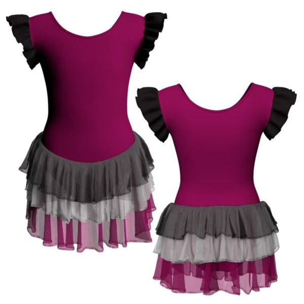 costume balletto con inserto e maniche a volant yuh2801