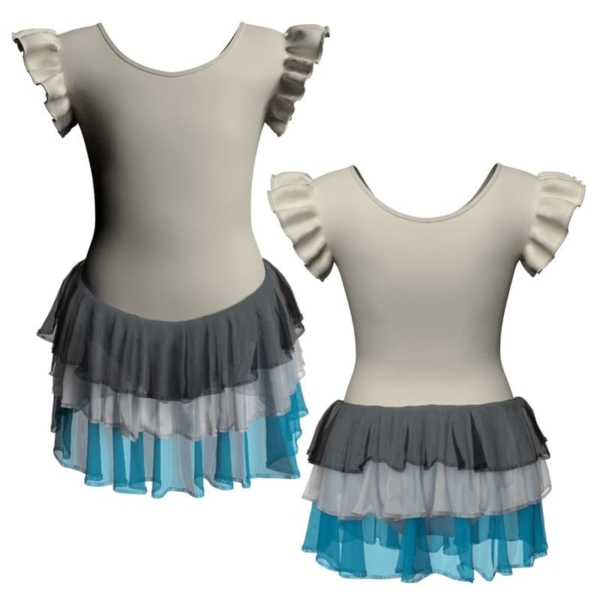 costume balletto con inserto e maniche a volant yuh28011