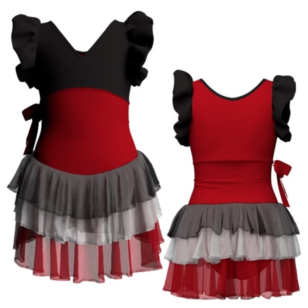 costume balletto con inserto e maniche a volant yuh2820