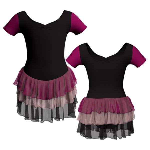 costume balletto manica corta con inserto yuh473t