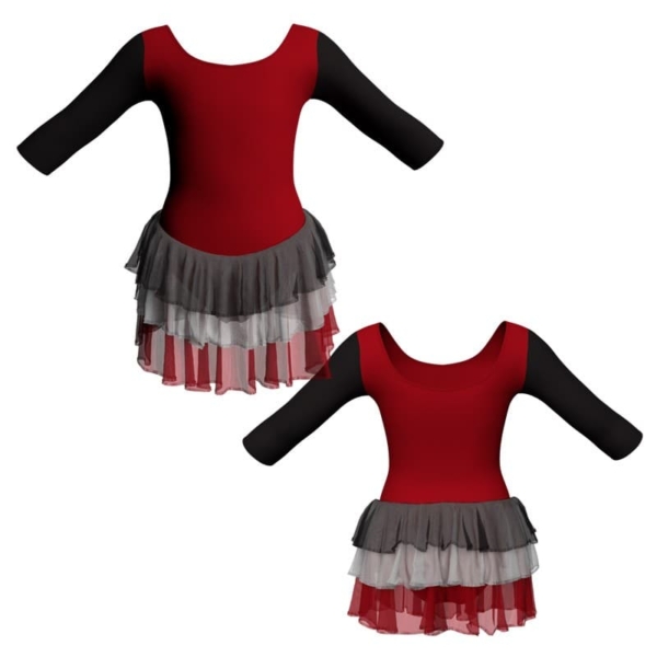 costume balletto maniche 3 4 con inserto yuh406t1