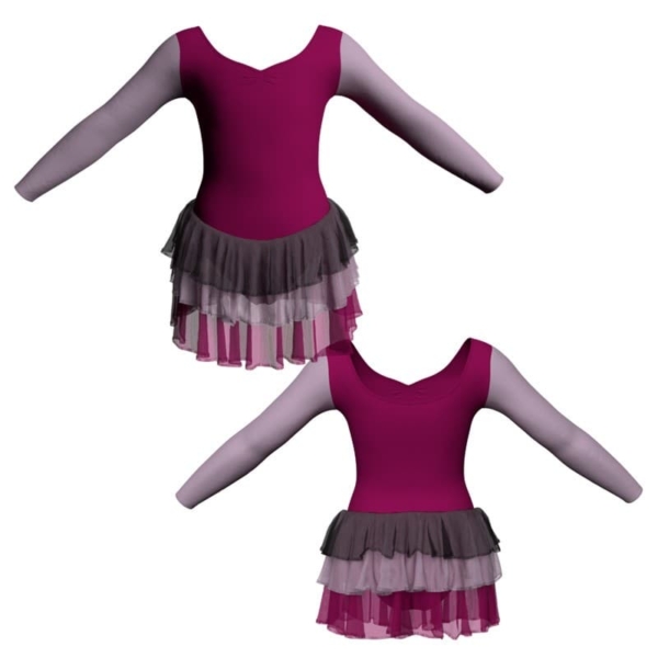 costume balletto maniche lunghe con inserto yuh3004t