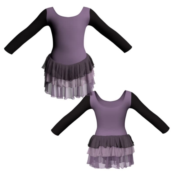 costume balletto maniche lunghe con inserto yuh405t