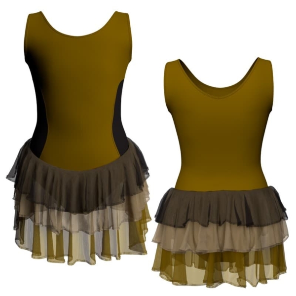 costume balletto senza maniche con inserto yuh415